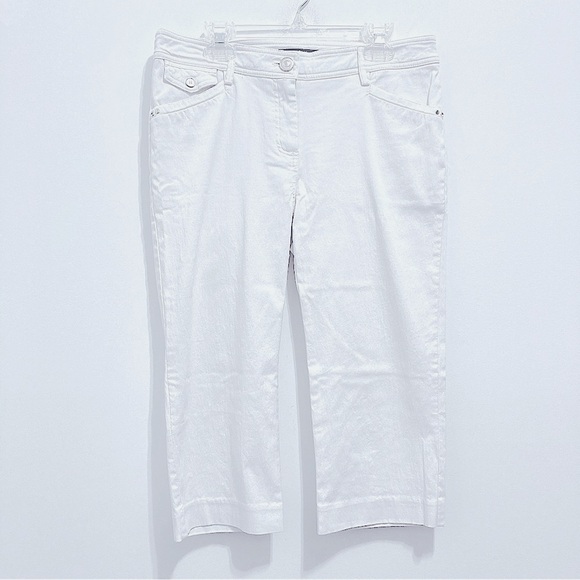 89th & Madison Women’s White Skinny Denim Capris - Picture 1 of 5